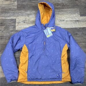 Isis Purple and Mustard Hooded Puffer Jacket